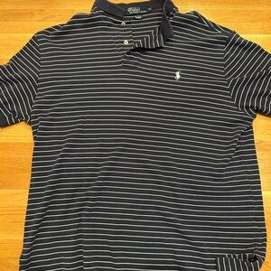 Ralph Lauren Men's Polo in Navy and White Stripes